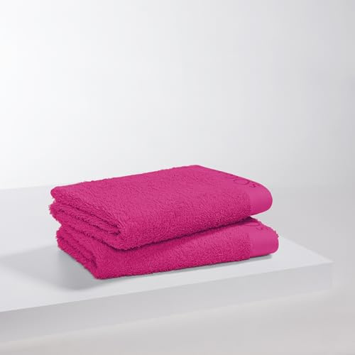 s.Oliver 2 TLG Handtuch Set 50x100cm - 100% Baumwolle, 600 g/m², weich & saugstark, Doppelpack Handtücher pink