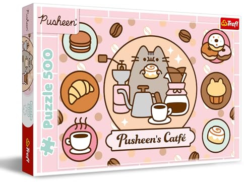 Trefl - Puzzle 500 Teile, Pusheen im Caféi Klassische Puzzles