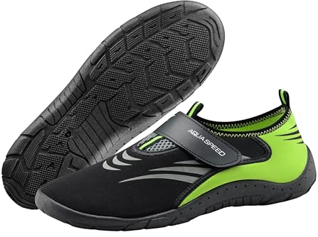 Aqua Speed 27 modische Aqua Schuhe + Microfaserhandtuch | Herren | Damen | Jungen | Mädchen | Jugendliche | Profilsohle, Farbe:27 Aqua Shoe - A, Größe:36