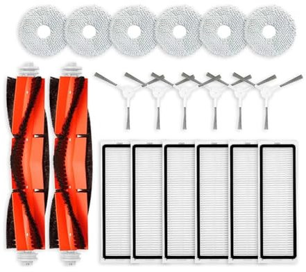 Compatible Compatible con Xiaomi Robot Vacuum S10+ / S10 Plus B105 Repuestos Accesorios Cepillo Lateral Principal Filtro Hepa Mop Trapo(Red)