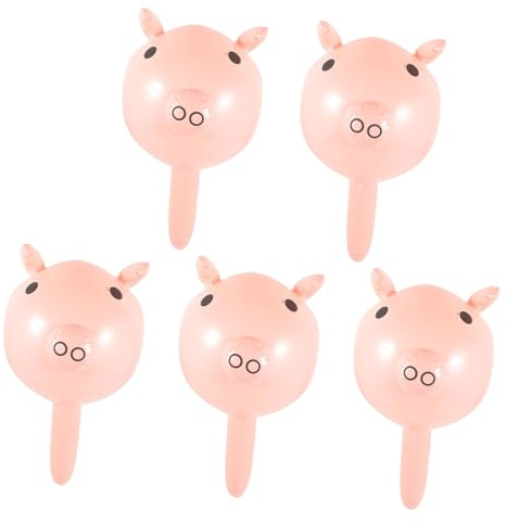 LRXIYODE 5pcs Inflatable Pig Hammer Toys for Birthday Party Games Stress Relief Party Accessory Pvc Inflatable Stick Hammer for Boy Girl Random Color
