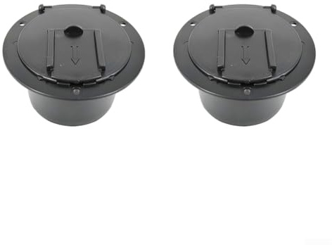 Lot de 2 cache-câbles d'alimentation pour camping-car, passe-câble électrique de camping-car, trappe en plastique avec housse de protection pour résister à la poussière et à l'humidité (noir)