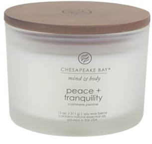 Chesapeake Bay Candle Scented Candle Peace + Tranquility (cashmere jasmine) 3-Wick Coffee Table Jar