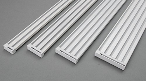 Rollmayer ALU Gardinenschiene 3-läufig 280cm - mit Ösengleiter | Zur Deckenbefestigung für Gardinen Vorhänge und Schiebevorhänge als stabile Aluminium Vorhangschiene in glänzend Weiß