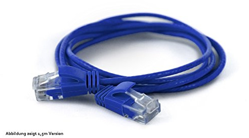 wantecWire Extra dünnes Patchkabel CAT.6 UTP, Länge 0.1 m, blau