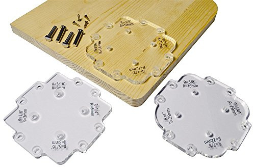 Xcalibur Tooling Router Jig - 3 Pcs Router Corner Radius Templates for Woodworking, ABS+CNC Radius Jig Templates, Precision Corner Routing for Craftsmanship