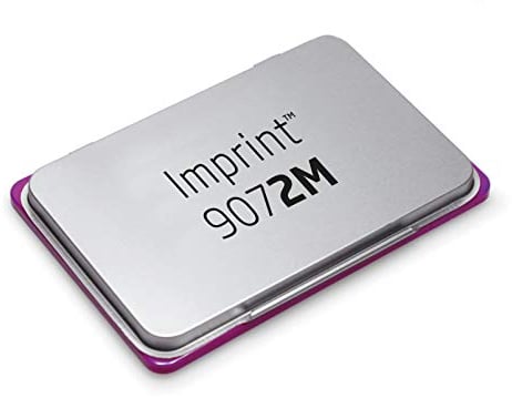 Imprint 9072M Tampon encreur manuel pour les besoins quotidiens à la maison et au bureau – 1 tampon encreur violet, couvercle en métal robuste, encre à base d'eau, taille 11 x 7 cm, idéal pour tampon