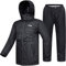 ILM Motorcycle Rain Suit Waterproof Men 2 Set Jacket and Trousers Motorbike Fishing Rain Gear Resistant Protective 6 Pockets RS02,Navy Blue-men,S