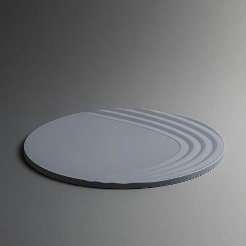ICNBUYS Lot de 2 dessous de plat / verre antidérapants en silicone - Passe au lave-vaisselle, au congélateur, au micro-ondes et au four - Inspirés des Jardins Japonais - Bleu/Gris, 19 cm