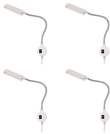 Lixada 4 Stück 6 W LED Nähmaschine Lampe Sockel fest Rohr Flexibel Design Kragenkragen für Hausarbeiten
