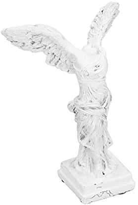 Winged Victory of Samothrace Statue, Göttin Skulptur, Griechische Göttin des Sieges Skulptur aus Harz mit Anti-Rutsch-Pad für Home Office Wohnzimmer Home Decor(BS1057-S-Weiß)