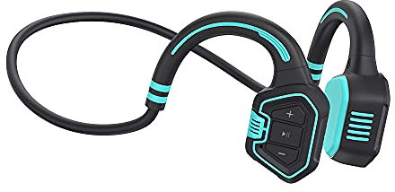 LG&S Auricolare conduzione ossea Bluetooth 5.0 per nuotare IP68 Auricolare sportivo wireless auricolare impermeabile, memoria integrata 16G per jogging in esecuzione Guidare bicicletta,Blu
