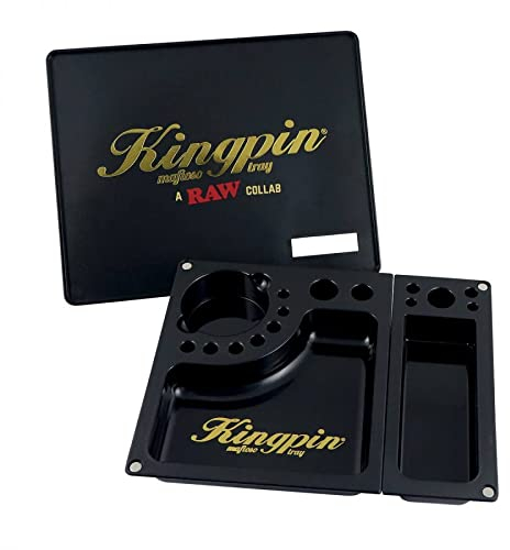 RAW Kingpin Mafioso Vassoio per Rollare Nero Large