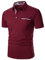 APAELEA Kurzarm Poloshirts Herren Casual Polohemd Kontrast Golf T-Shirt mit Brusttasche,Weinrot,S