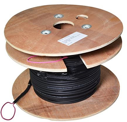 LogiLink FT1U120 - LWL Trunkkabel U-DQ(ZN) BH, (für Innen und Aussen), mit Einziehhilfe 4 Fasern Multimode OM4, LC/UPC - LC/UPC, 120 m