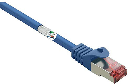 Renkforce RF-4981664 RJ45 Netzwerkkabel, Patchkabel CAT 6 S/FTP 2.00m Blau mit Rastnasenschutz, verg