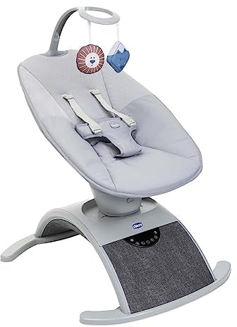 Chicco Comfy Wave, Sdraietta Elettronica, Altalena Elettronica per Bambini, con Movimenti e Melodie, Schienale Reclinabile, Tessuto Traspirante e Sfoderabile, Barra Gioco, Sdraietta Neonato, 0 Mesi+