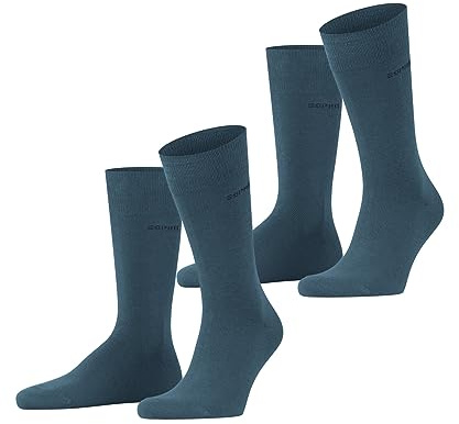 ESPRIT Herren Socken Basic Uni Multipack M So Baumwolle einfarbig 2 Paar, Grün Peacock 6382, 43-46