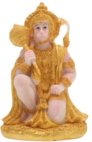VICASKY Gott Statue Vintage Wohnkultur Yoga Statue Yoga Dekor Meditieren Buddha Figur Hanuman Figur Hanuman Segen Statue Desktop Hindu Gott Dekor Kunstharz Handwerk Statue