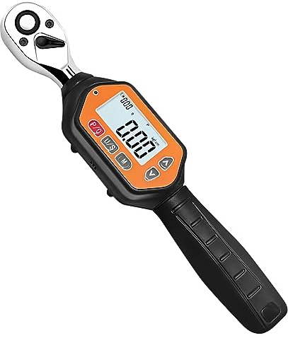 GOYOJO Llave Dinamometrica Digital de Ángulo de Alta Precisión Versátil de 1/4 3/8 1/2 Capacidad Máxima de par de Torsión de 7.37-73.76 ft.lb para Electrodoméstico Automotrice y Motocicleta (3/8-60Nm)