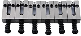 Guyker Messing-Rollsättel, 10,8 mm, Gitarren-Tremolo-Stegsättel, kompatibel mit Strat ST E-Gitarre, Ersatzteile, Zubehör (6 Stück, antikes Silber)