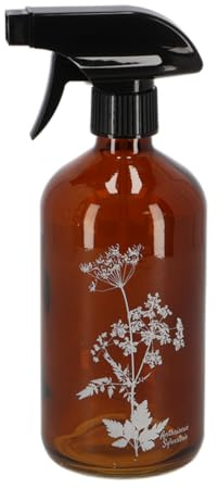 Esschert Design Sprüh Flaschen 2er Set Glas braun 0,5 Liter Wild Bumen DIY Reinigungs Mittel