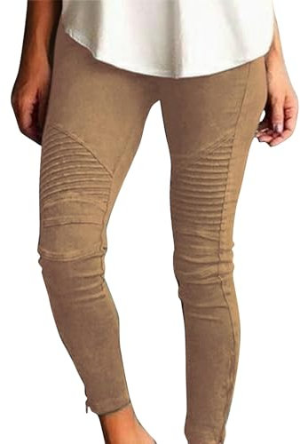 KONG JIMFAN Gefütterte Strumpfhose Arbeitslatzhose Damen Fakt Transparente Strumpfhose Sporthose Badehose Kaschmir-Leggings Gefüttert Thermo Leggings Damen Blickdichte Strumpfhose(Khaki,L)