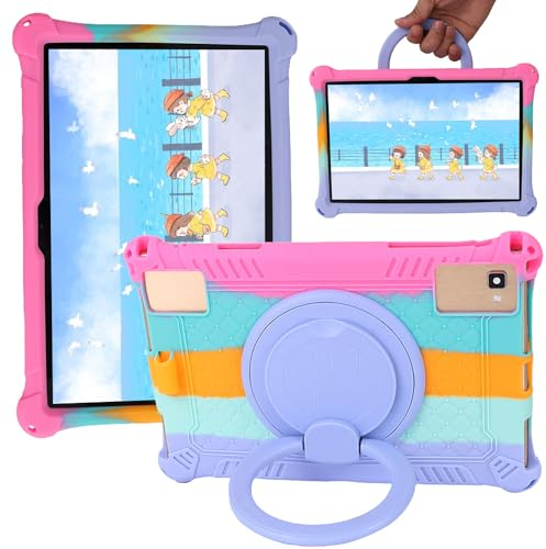 S YTALAND Funda para tablet universal de 10 pulgadas, funda de silicona suave con soporte de 360 grados, compatible con Sgin, Byybuo, ZZB, Feonal, Baken, Lville, Juninke, diseño de fibra