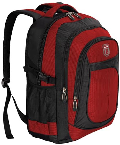 EAAKIE Rucksack Damen Herren Sport Schulrucksack Freizeit Reise Wandern Arbeit Backpack (Rot)