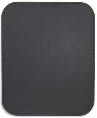 Hochwertiges Mousepad, Mauspad aus echtem Leder, Wasserabweisend, Glatte Oberfläche, Modell 26306 (Schwarz)