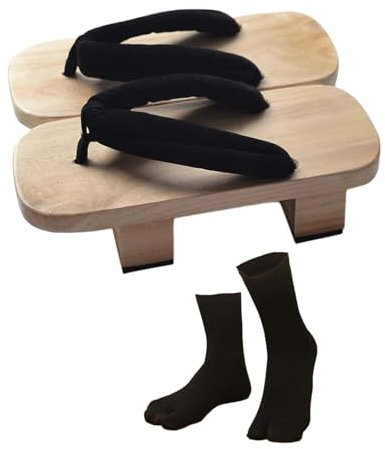 Amagogo Japanese Wooden Clogs Traditional Home Slippers for Dorm Apartment Home Daily, EU Size 38