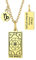Suplight Damen Herren Tarot Karte Ketten mit Das Schicksalsrad Anhänger in Bijouterie Waage Anhänger Edelstahl Rectangle Amulett Anhänger für Tarot- und Horoskopliebhaber, Gold