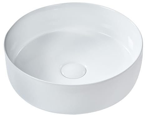 Aufsatzwaschbecken Keramik weiß rund ⌀ 36 cm modern Calig