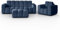 BEAUTY SOFA - Sofagarnitur: Sofa mit Schlaffunktion, Sessel, Fußhocker - Wohnzimmermöbel Set - Sofa Ausziehbar 240 cm breit - Moderne Möbel für Wohnzimmer - Samt - Raven 86
