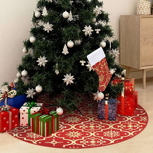 albero di natale con luci incorporate,alberi di natale in offerta,Gonna Albero Natale Raffinata con Calza Rosso Tessuto 90 cmIdeale per patii, salotti, dove è necessario