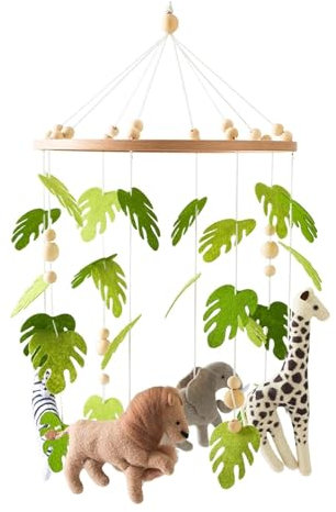 Mobile Baby Kinderbett Bettglocke, Grünes Blatt Wald Tiere Mobile Baby Windspiele, Hängende Mobile Windspiel, Babybett Anhänger für Jungen und Mädchen