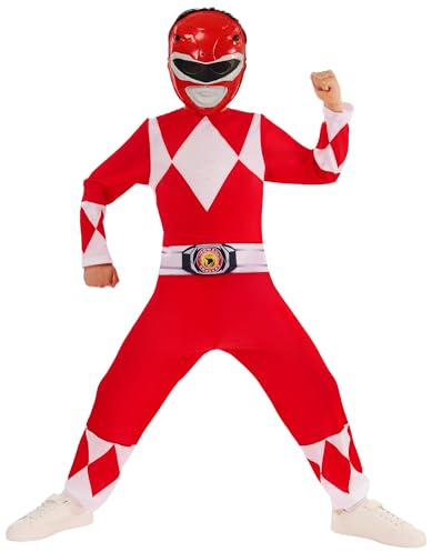 Rubies Official Power Rangers Mighty Morphin Red Ranger Costume, Childrens Fancy Dress