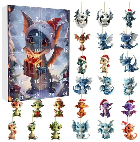 2025 Christmas Dragon Adventskalender, 2025 Adventskalender Kinder, Niedlicher Hund Adventskalender 2025, Einzigartiger Adventskalender, Weihnachtsurlaub Adventskalender