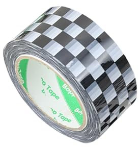 tooloflife Selbstklebendes Klebeband, Verpackungsband, bedrucktes Abdeckband, dekoratives Klebeband für Verpackungen, Scrapbooking, Dekorieren von Wänden(Kariert)