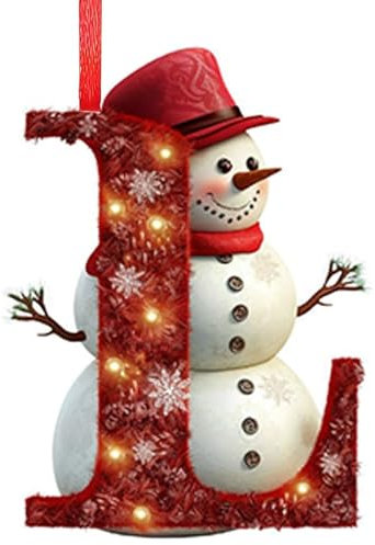 Weihnachtsbaumschmuck 26 Buchstaben Weihnachtsbaumschmuck Anhänger Neuer Weihnachtsanhänger Acryl mit 26 Buchstaben Weihnachtsbaum Anhänger Personalisiert (L)