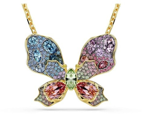 Swarovski Anhänger und Brosche Idyllia, gemischte Größen, Pavé, Schmetterling, mehrfarbig, Kombination aus Metall-Finish, One Size, Kristall