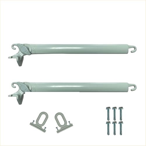 FRAMIG® Coppia braccetti in alluminio per tenda da sole a caduta con kit coppia di occhioli per terminale e viti autofilettanti. (4 - Grigio, Sporgenza 70 cm.)