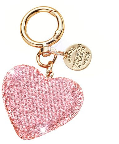 Porte-clés en Forme de Cœur,Porte-clés Romantique avec Pendentif en Forme de Cœur et Strass,Porte-clés Valise Sacs À Dos Accessoires Charme,pour Les Femmes Filles,Je t'aime