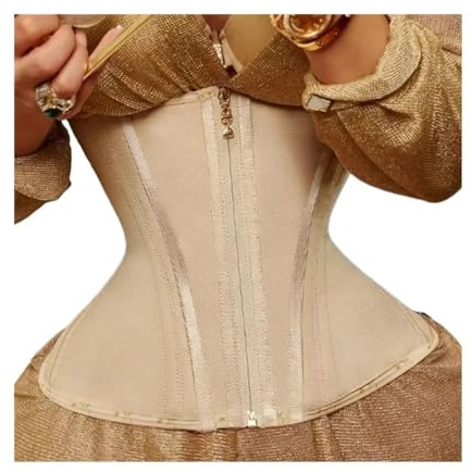 TXLEAPEY Bauchweggürtel Korsett Damen Damen Taillentrainer Korsett Bauchkontrolle Reißverschluss Weste Body Shaper Cincher Shapewear Schlankheitsgürtel Sport Hüftgürtel(Beige,XXL)