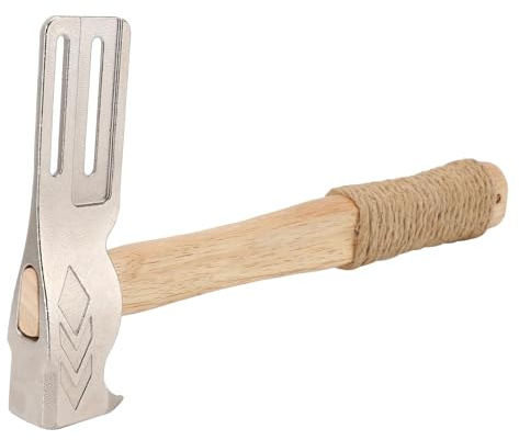 Magnetic Roofing Hammer, Forged Iron Multifunctional Hatchet with Anti Slip Hemp Handle for Nails, Felt Hats, Construction