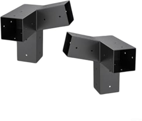 Kit per pergola con staffe, kit di staffe per pergola sul tetto, kit di staffe di estensione per montaggio a parete del tetto, staffe a 1-3 vie con hardware per pergola esterna da 10 x 10 cm (sinistra