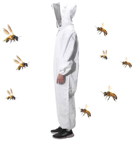 Imkeranzug Imkerei Anzug Ganzkörper Schutzanzug Schutzbekleidung Vollschutz Imkeranzug Mit Taschen Und Elastischen Bündchen Für Imker, Professioneller Imkeranzug Für Männer Und Frauen