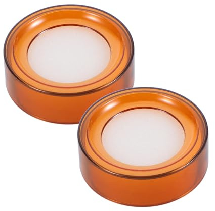 Piezas de Dedos Humedecedor de Plástico y Redondo Esponja 2 | Color Naranja, Absorción de Agua Rápida y Limpieza Sencilla, Uso en Tiendas E Instituciones Financieras