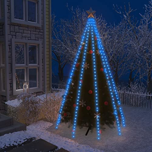 AJJHUUKI Luces de iluminación y cuerdas para árbol de Navidad con 400 LED, color azul, 400 cm