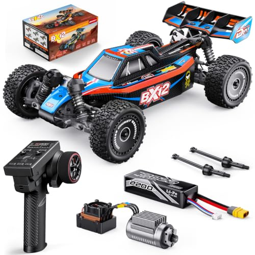 DIKAVEY Coche RC sin escobillas 1/12, max 42 MPH rápido RC buggy, coche todo terreno para adultos de alta velocidad controlado a distancia para adultos, camión RC todoterreno hobby, camiones 4x4 con